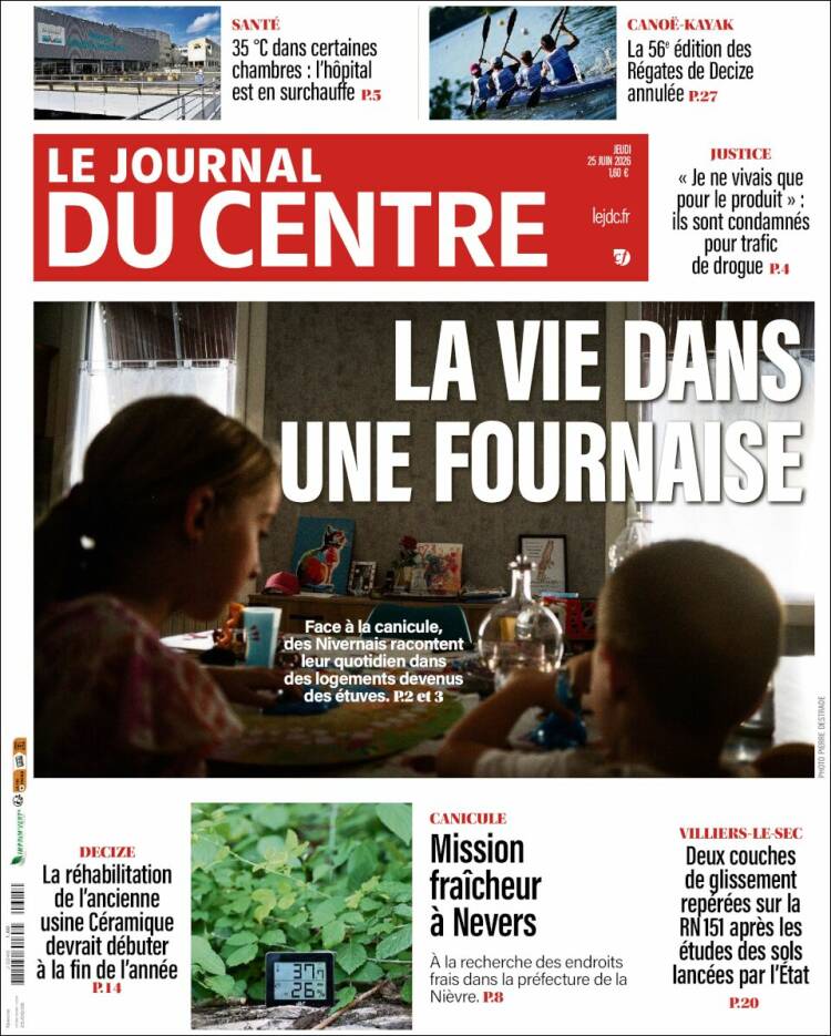 Portada de Le Journal du Centre (Francia)