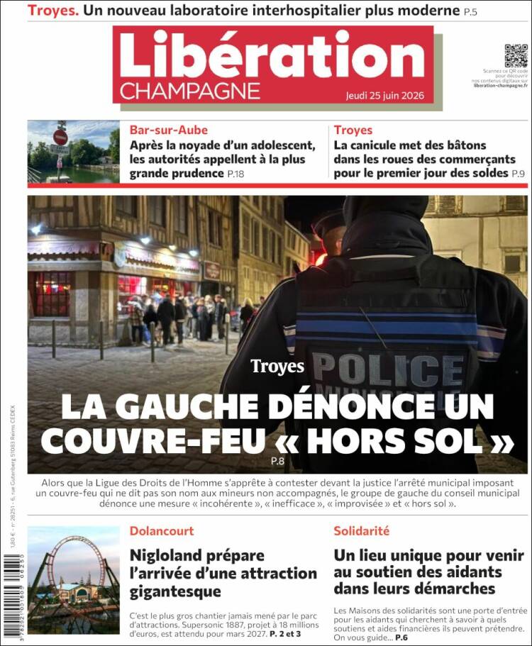 Portada de Libération Champagne (Francia)