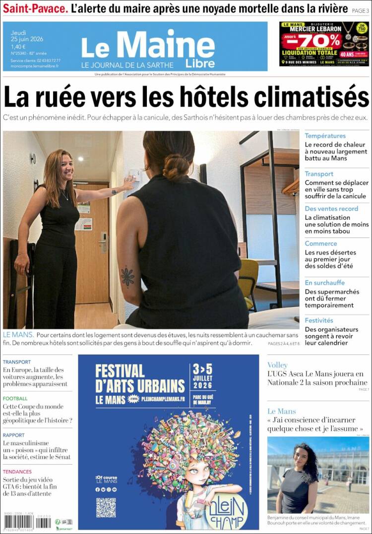 Portada de Le Maine Libre (Francia)