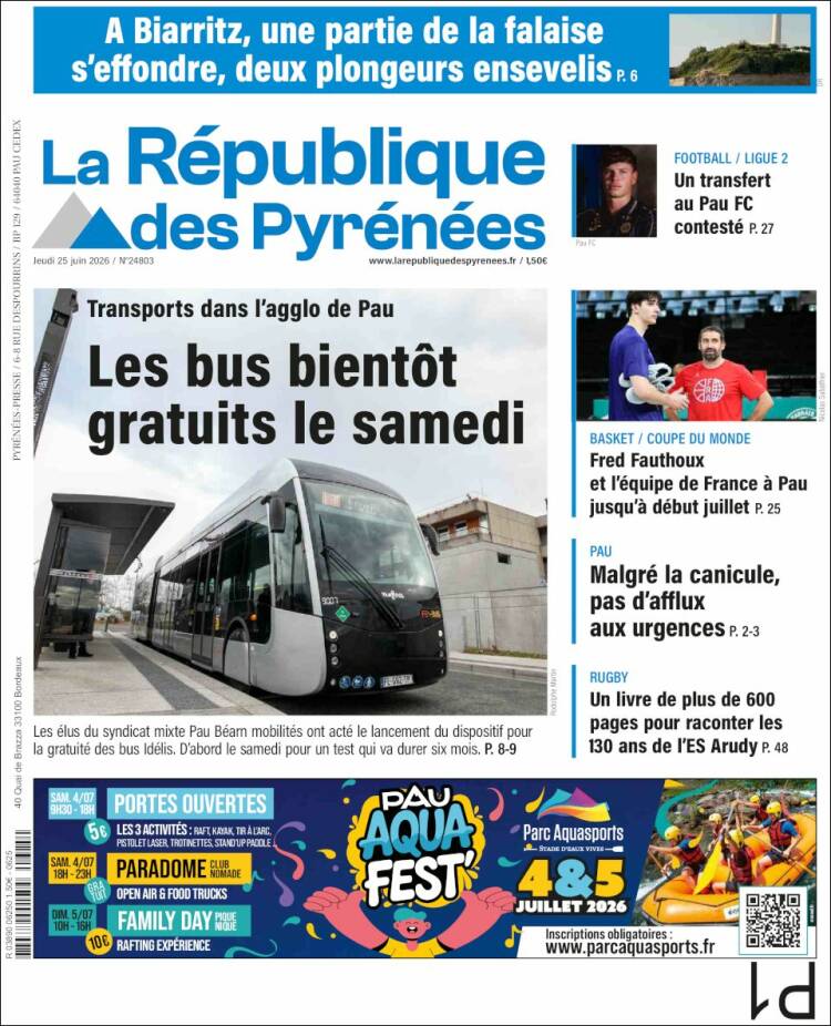 Portada de La République des Pyrénées (Francia)