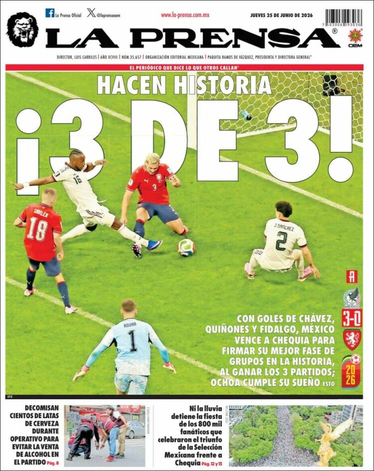 Portada de La Prensa (M&eacute;xico)