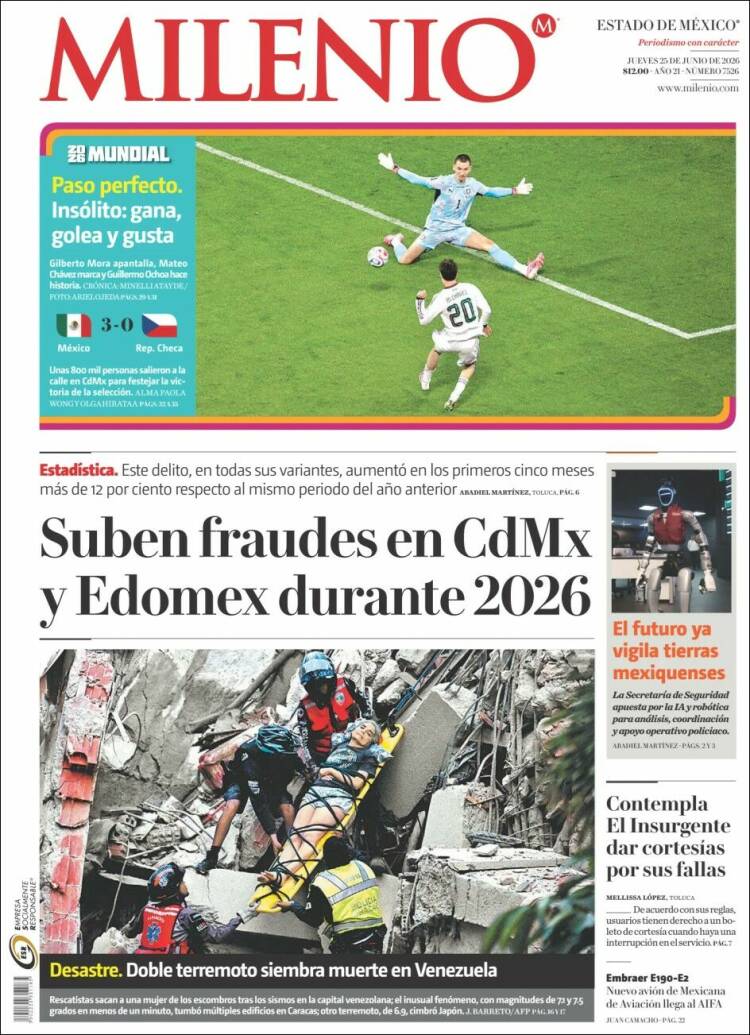 Portada de Milenio - Estado de México (M&eacute;xico)