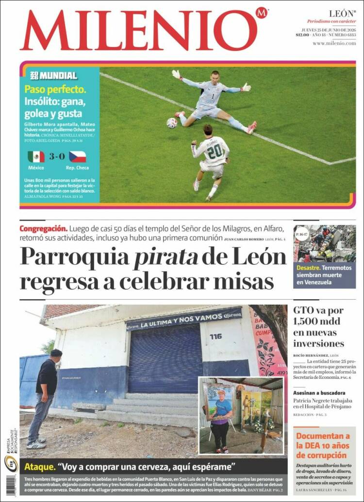 Portada de Milenio de León (M&eacute;xico)