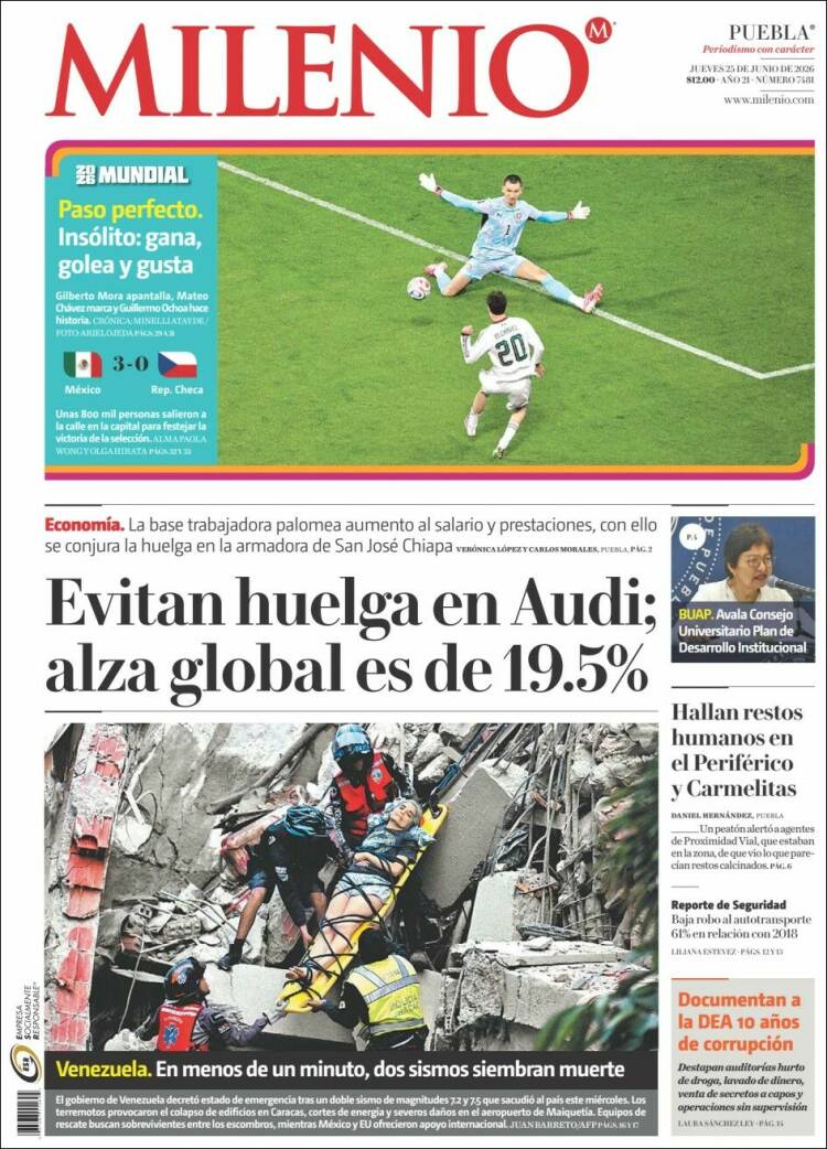 Portada de Milenio de Puebla (M&eacute;xico)