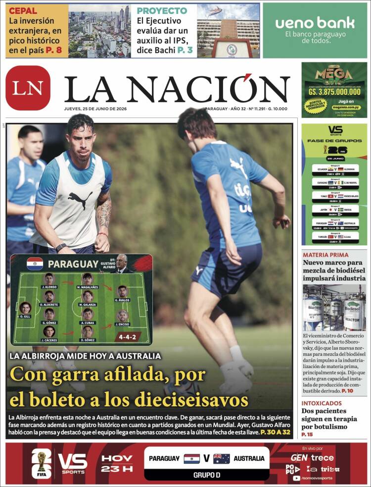 Portada de La Nación (Paraguay)