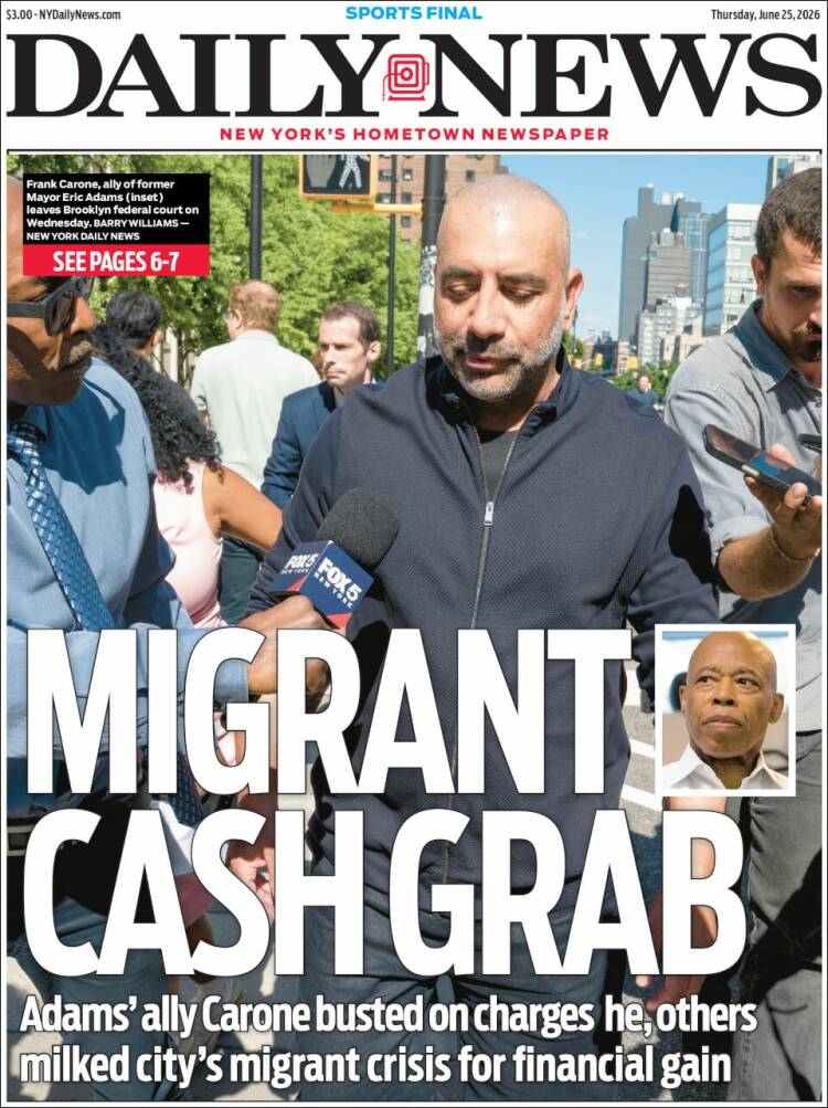Portada de Daily News - New York (USA)