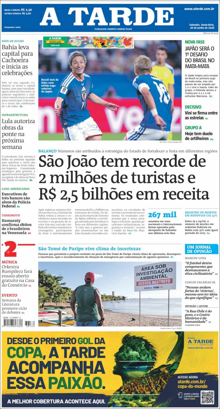 Portada de Diário A Tarde (Brasil)