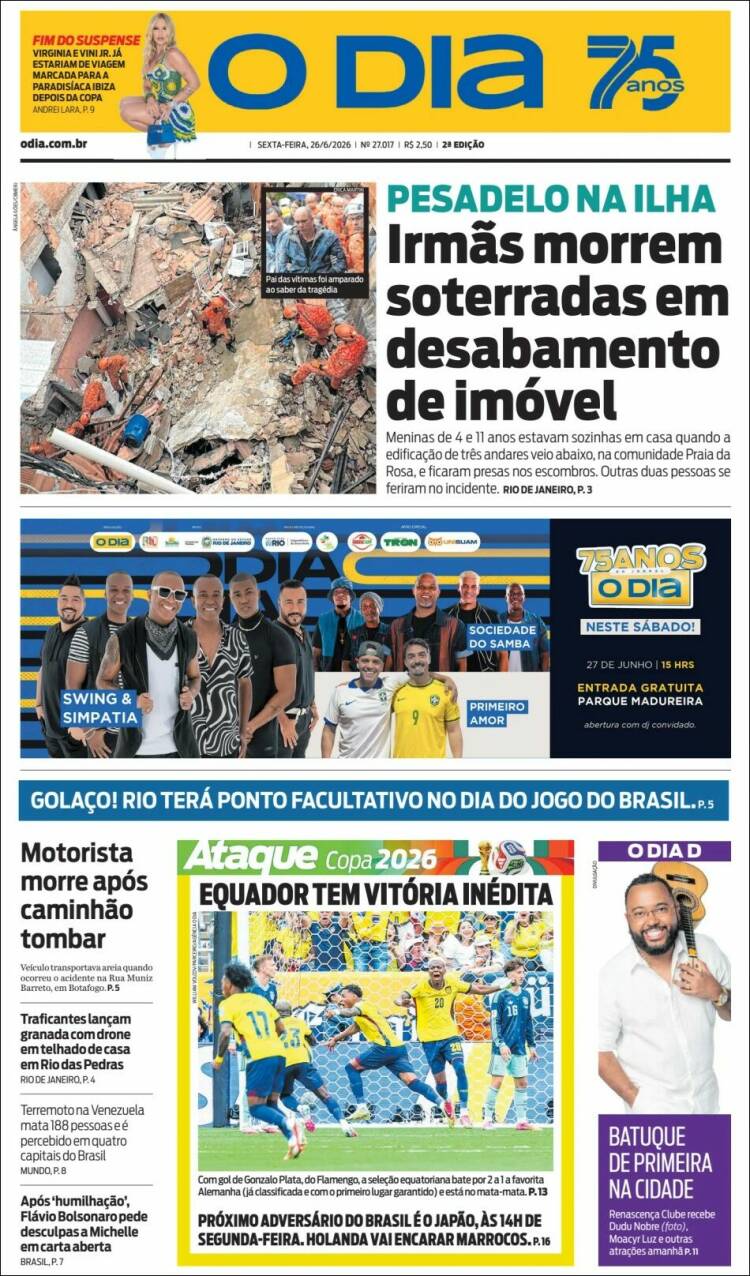 Portada de O Dia (Brasil)