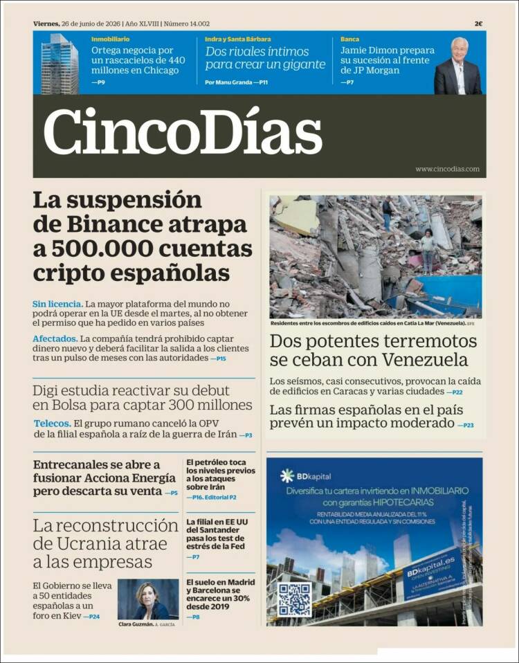 Portada de Cinco Días (Espa&ntilde;a)