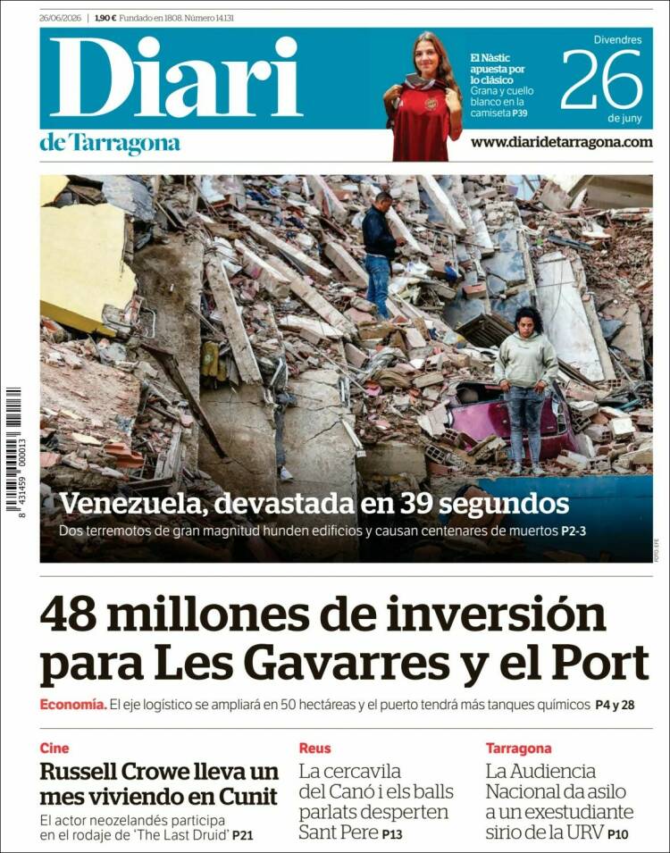 Portada de Diari de Tarragona (Espa&ntilde;a)