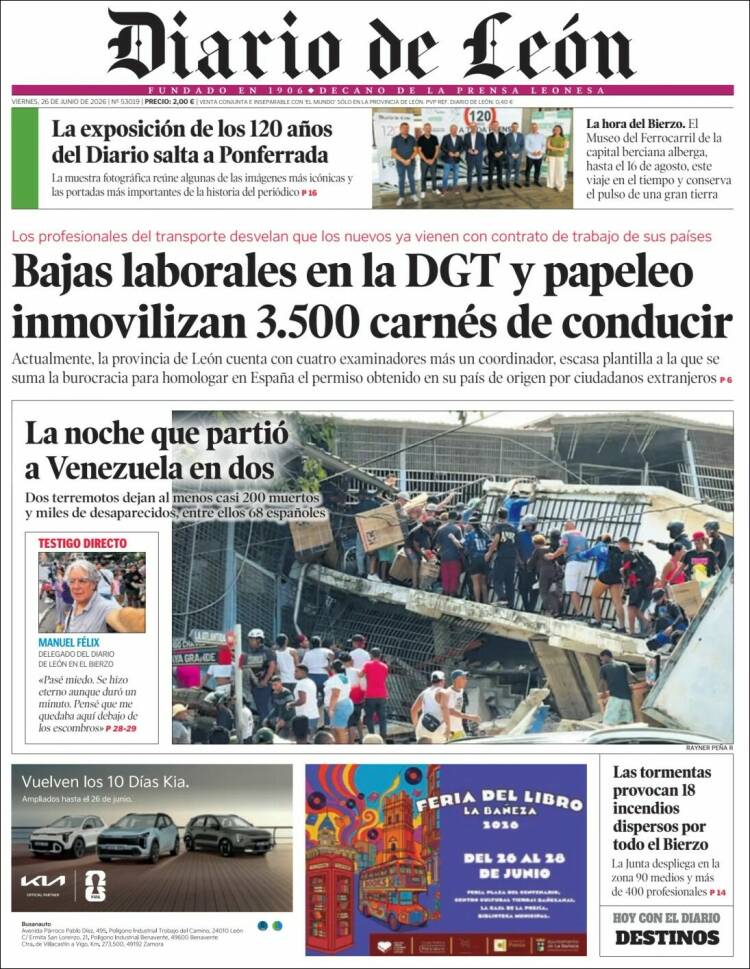 Portada de Diario de León (Espa&ntilde;a)