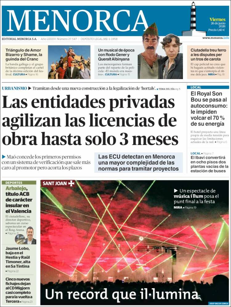 Portada de Menorca - Diario Insular (Espa&ntilde;a)