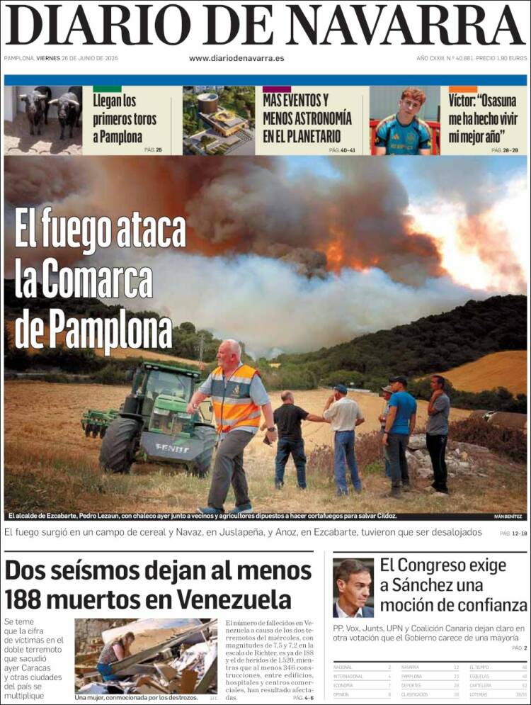 Portada de Diario de Navarra (Espa&ntilde;a)
