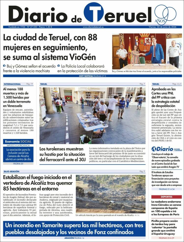 Portada de Diario de Teruel (Espa&ntilde;a)