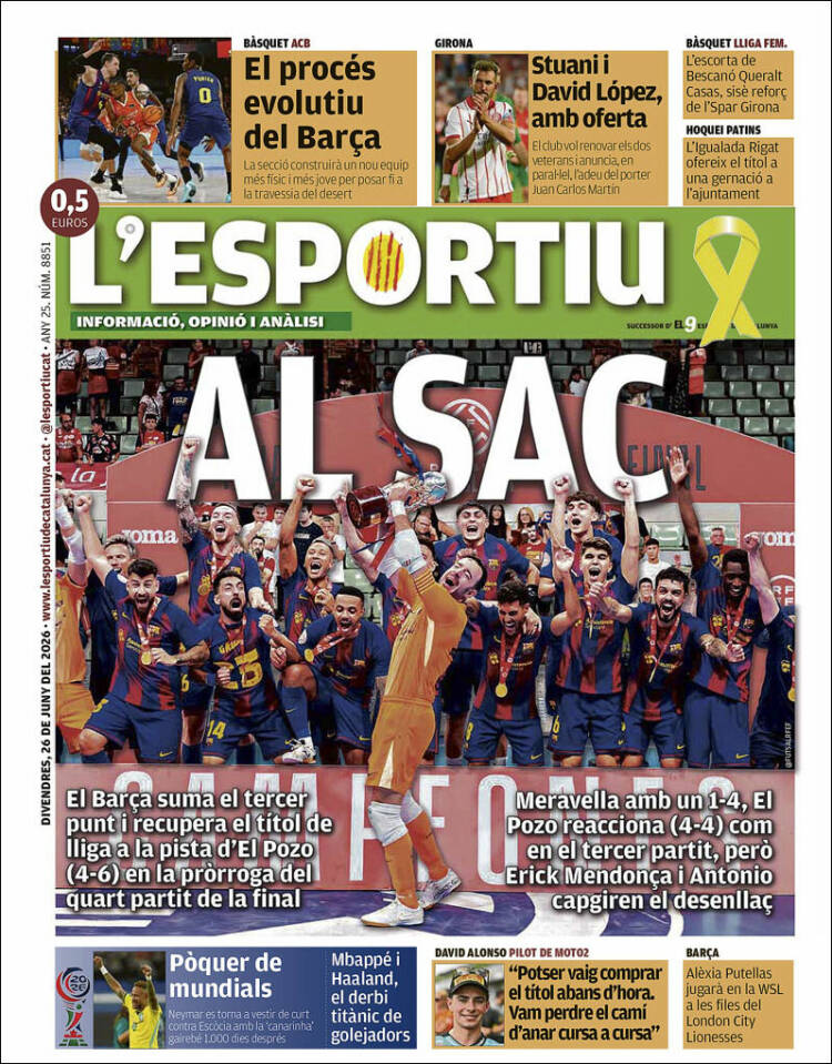 Portada de L'Esportiu (Espa&ntilde;a)