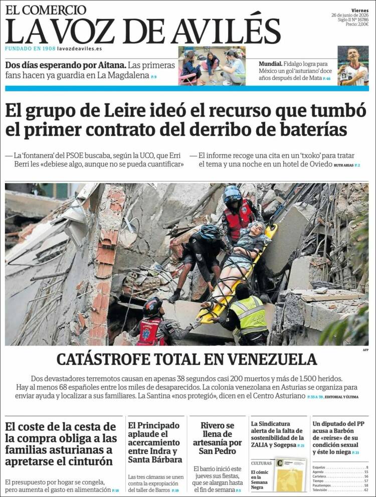 Portada de El Comercio - Avilés (Espa&ntilde;a)