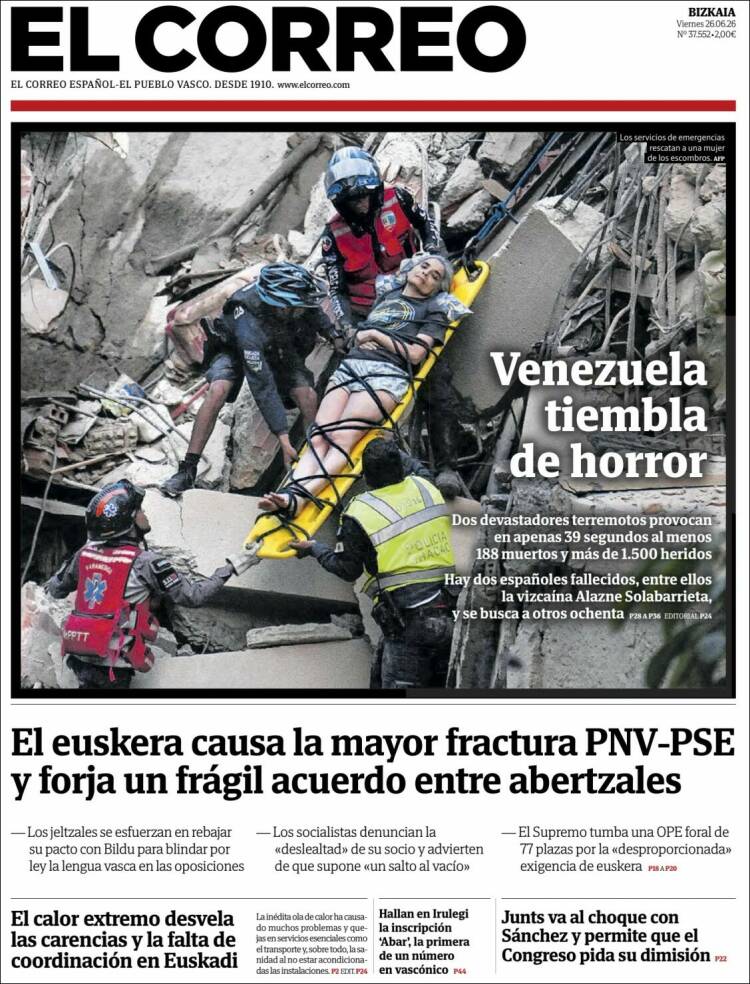 Portada de El Correo (Espa&ntilde;a)
