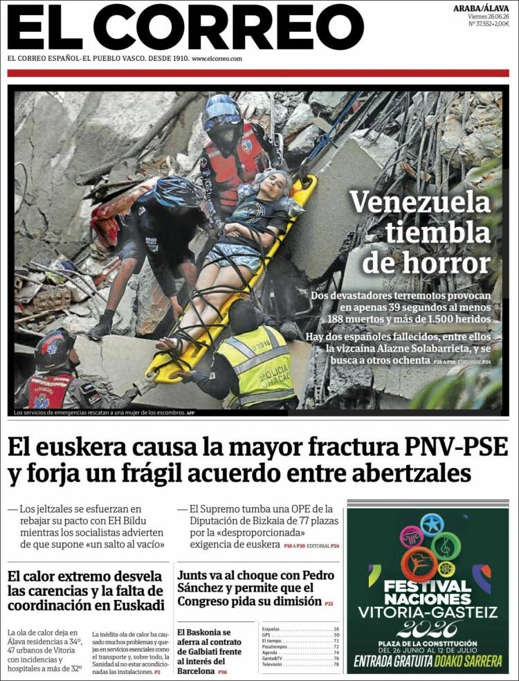 Portada de El Correo - Álava (Espa&ntilde;a)