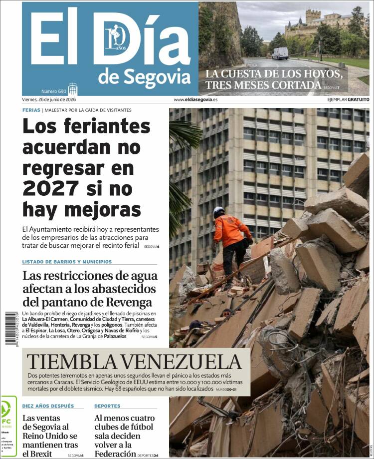 Portada de El Día de Segovia (Espa&ntilde;a)