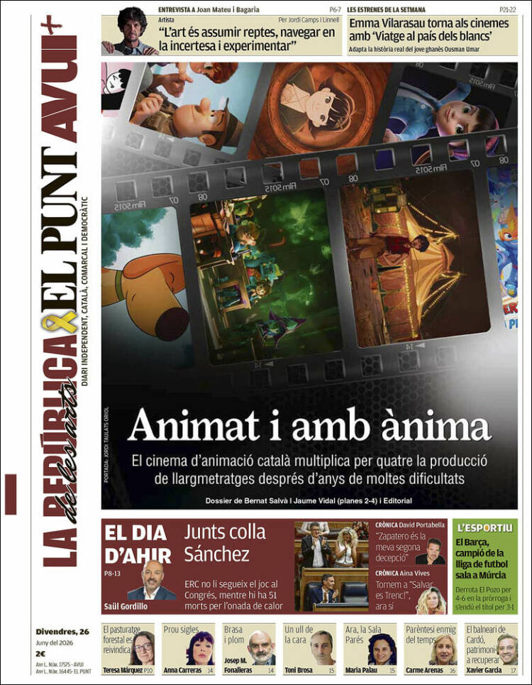 Portada de El Punt Avui (Espa&ntilde;a)