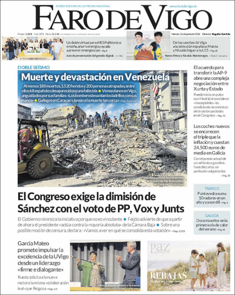 Portada de Faro de Vigo (Espa&ntilde;a)