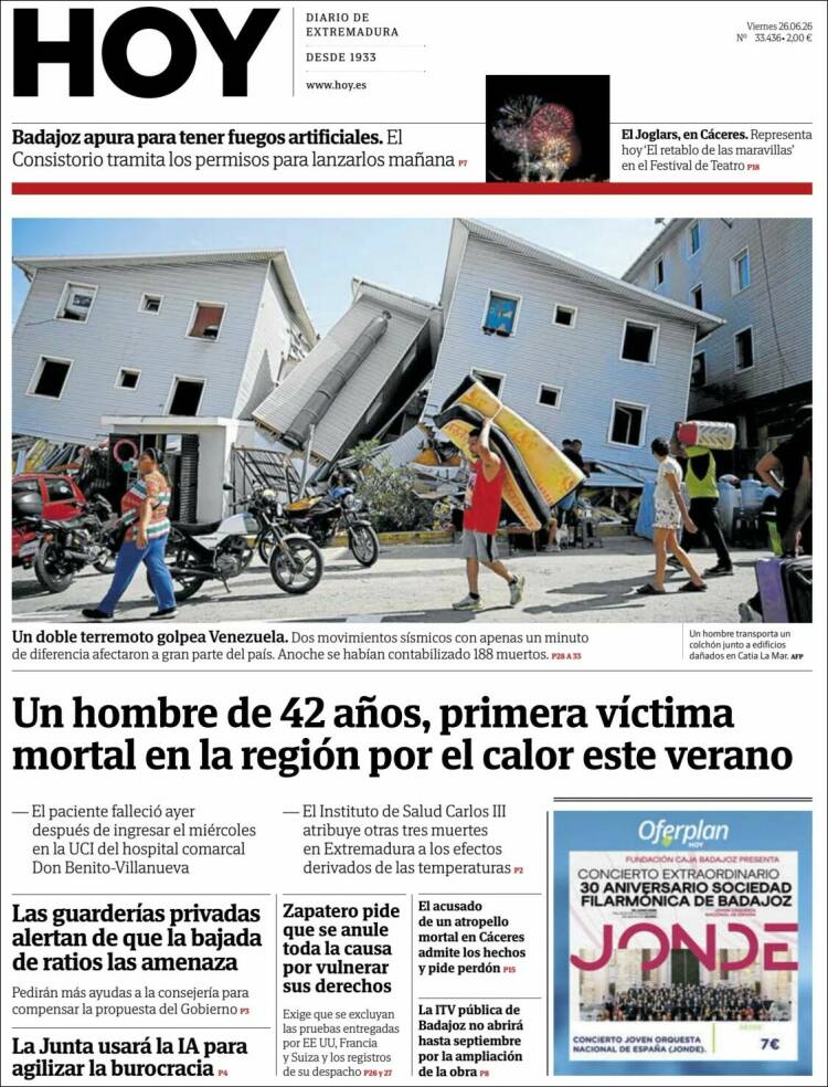 Portada de Hoy - Caceres (Espa&ntilde;a)