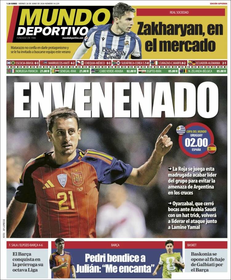 Portada de Mundo Deportivo Gipuzkoa (Espa&ntilde;a)