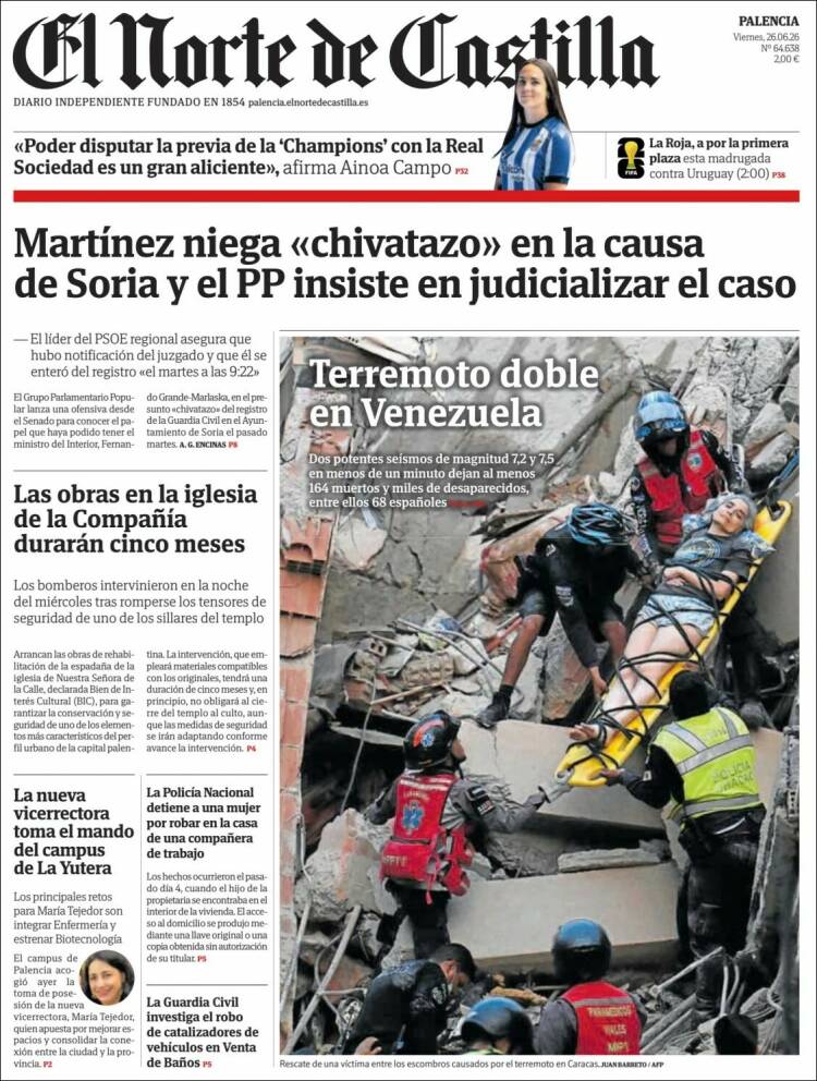 Portada de Norte de Castilla - Palencia (Espa&ntilde;a)