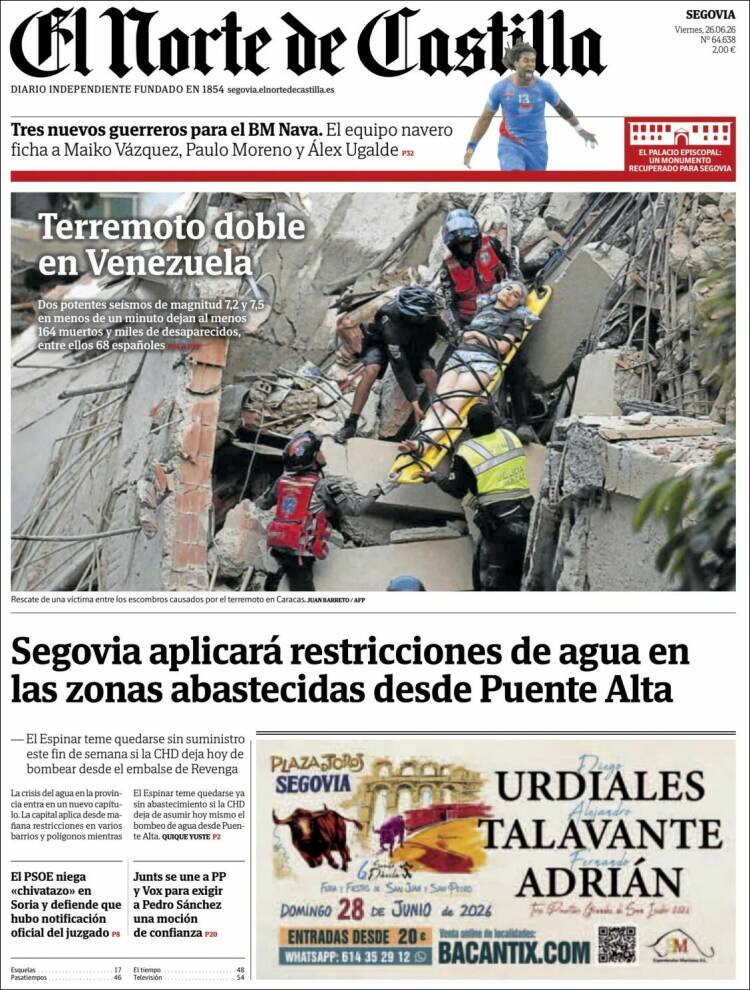 Portada de Norte de Castilla - Segovia (Espa&ntilde;a)