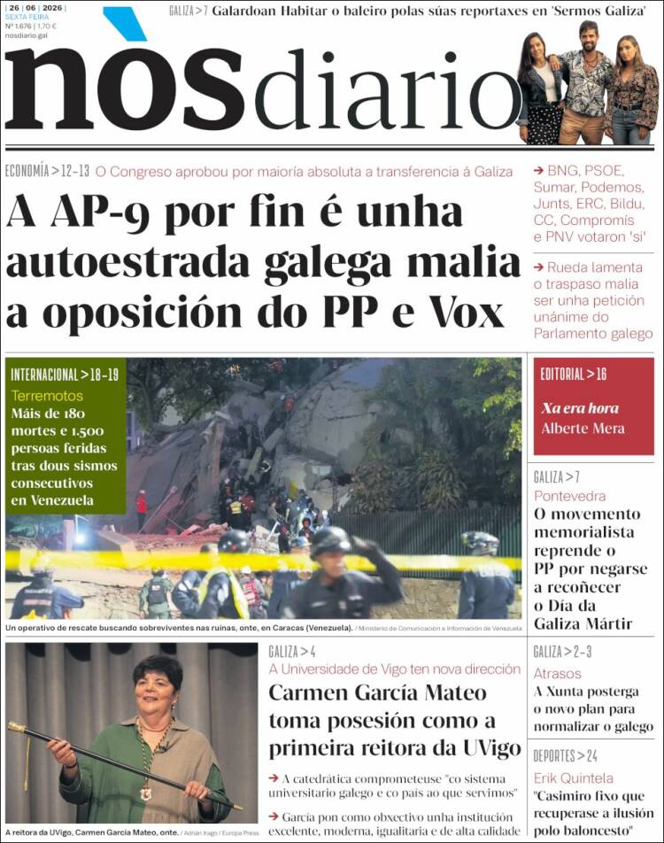 Portada de Nòs Diario (Espa&ntilde;a)