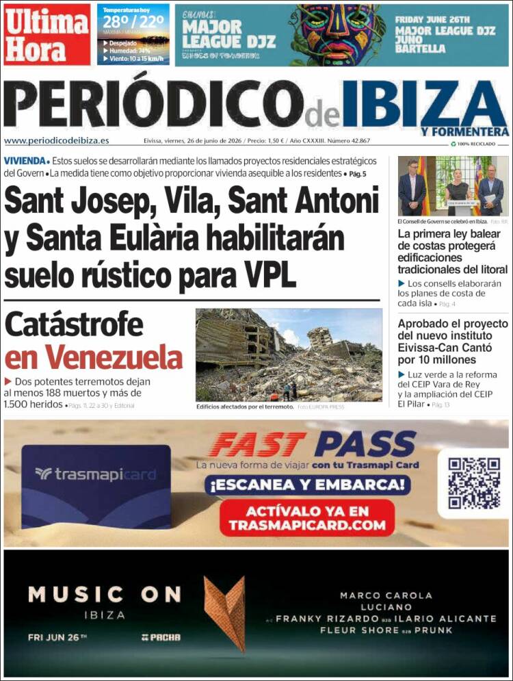 Portada de Periódico de Ibiza (Espa&ntilde;a)