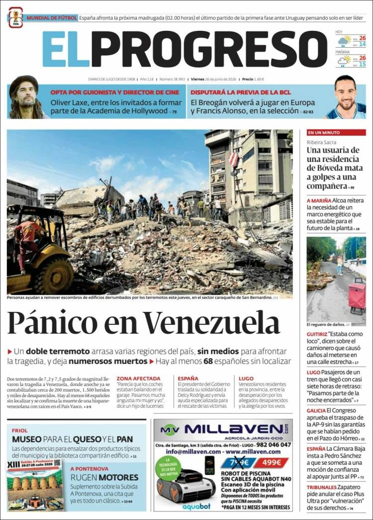 Portada de El Progreso (Espa&ntilde;a)