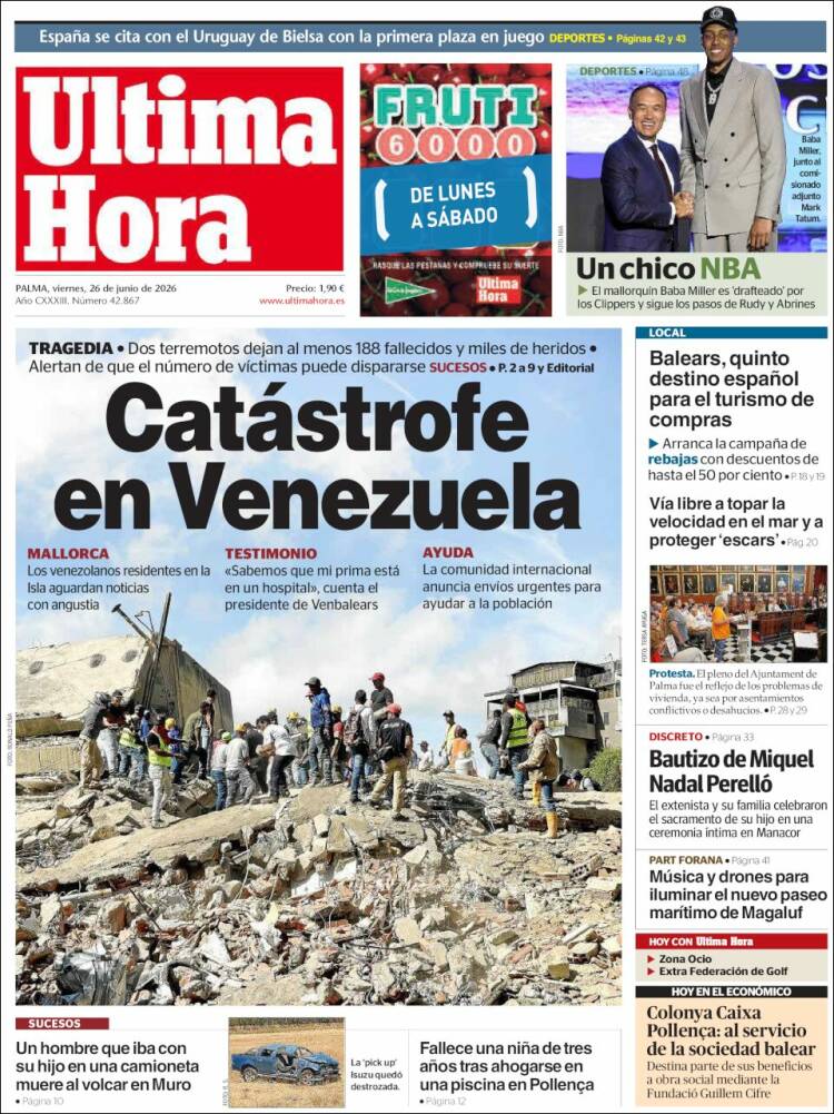 Portada de Última Hora (Espa&ntilde;a)