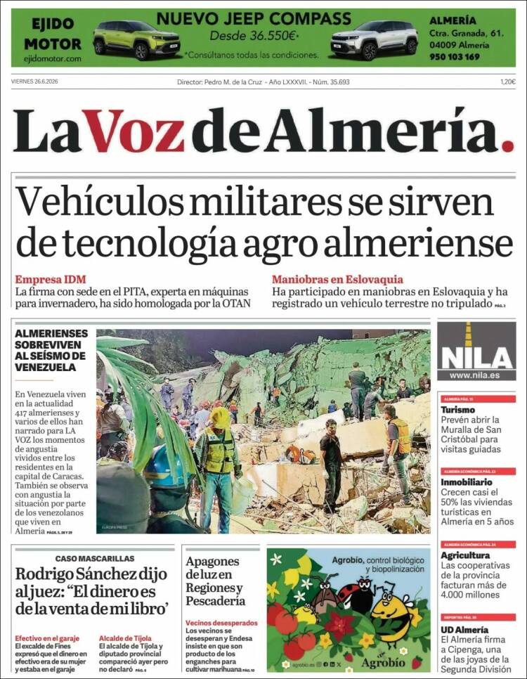 Portada de La Voz de Almería (Espa&ntilde;a)