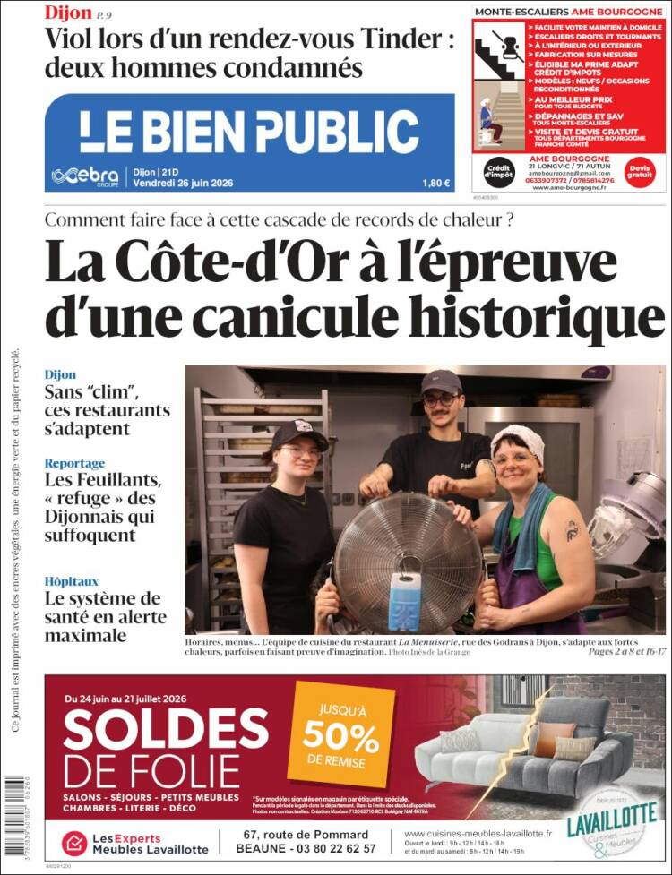 Portada de Le Bien Public (Francia)
