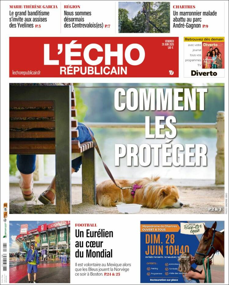 Portada de L'Echo Républicain (Francia)