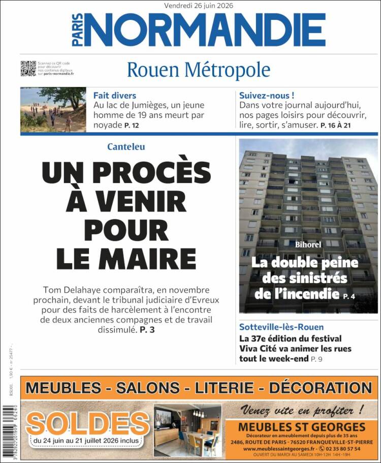 Portada de Paris Normandie (Francia)