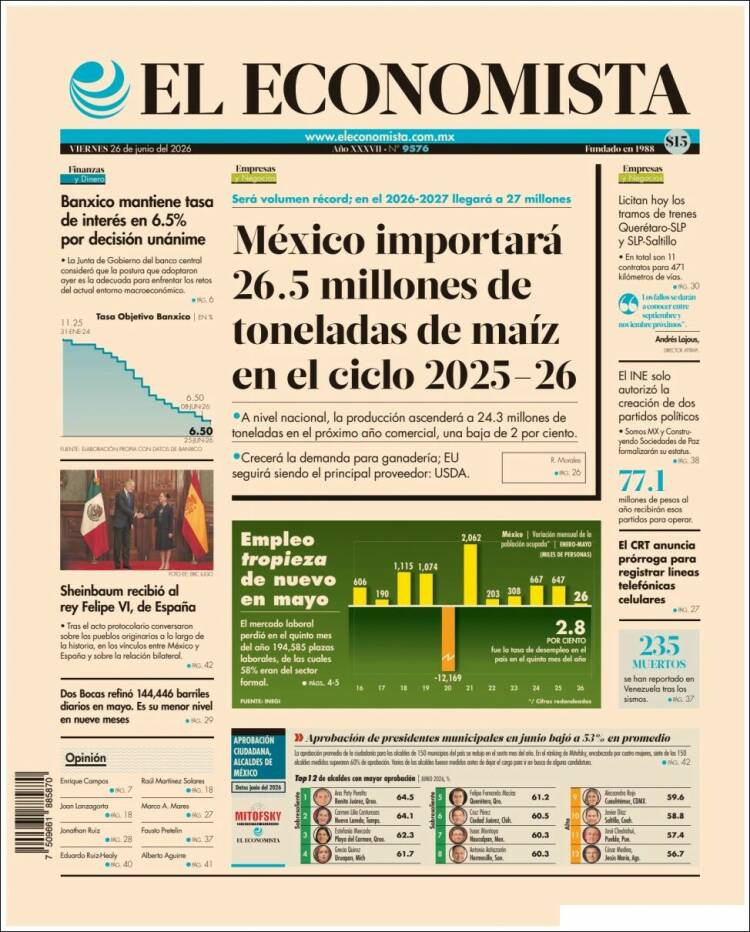 Portada de El Economista (M&eacute;xico)