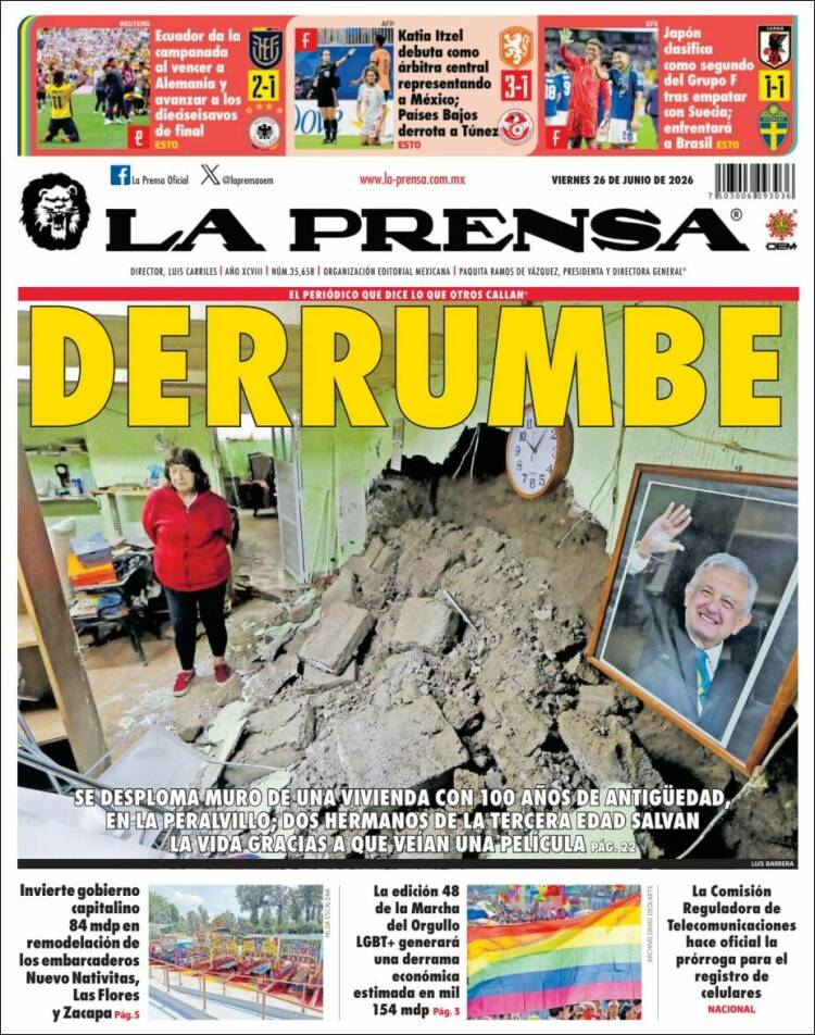 Portada de La Prensa (M&eacute;xico)