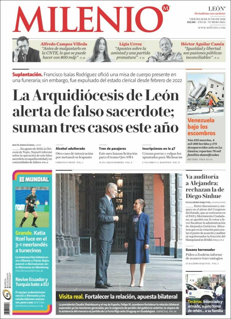 Portada de Milenio de León (M&eacute;xico)