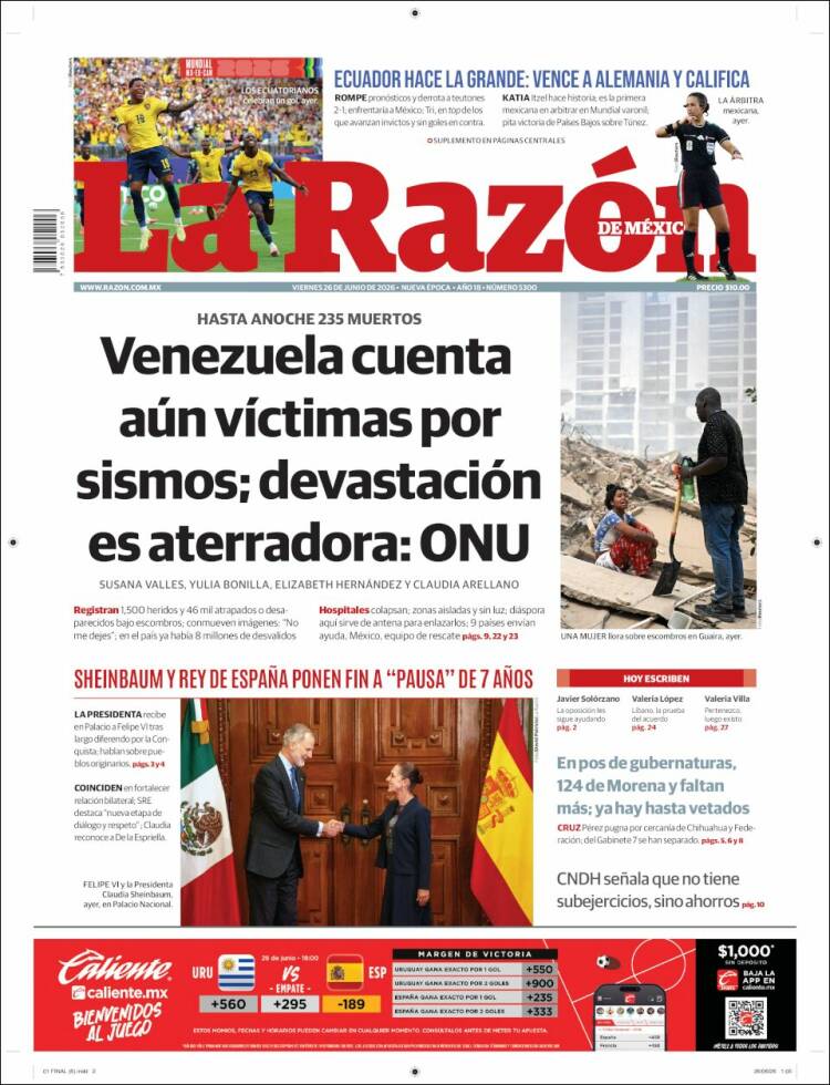 Portada de La Razón (M&eacute;xico)