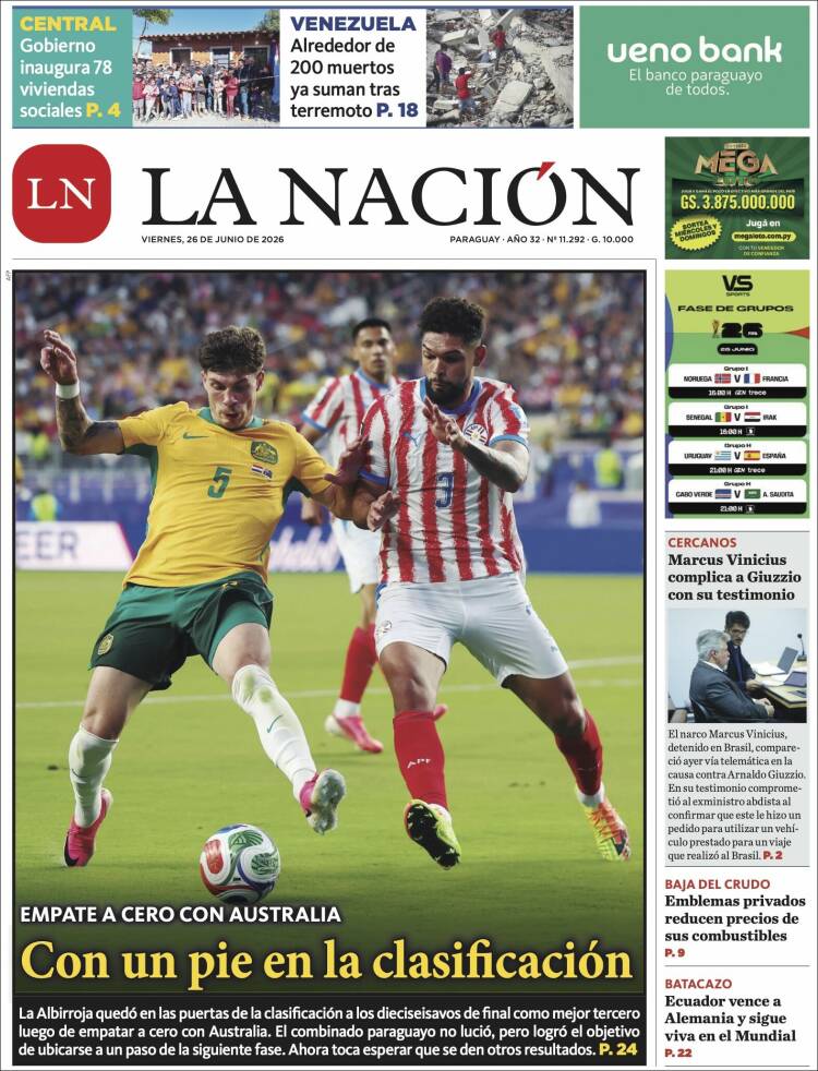 Portada de La Nación (Paraguay)