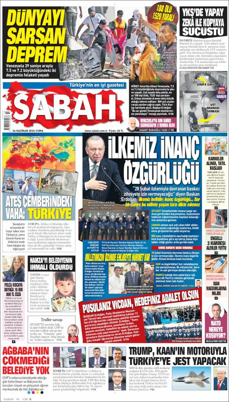Portada de Sabah (Turqu&iacute;a)