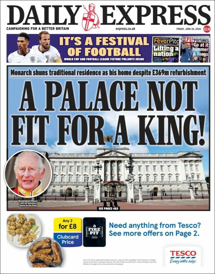 Portada de Daily Express (Reino Unido)