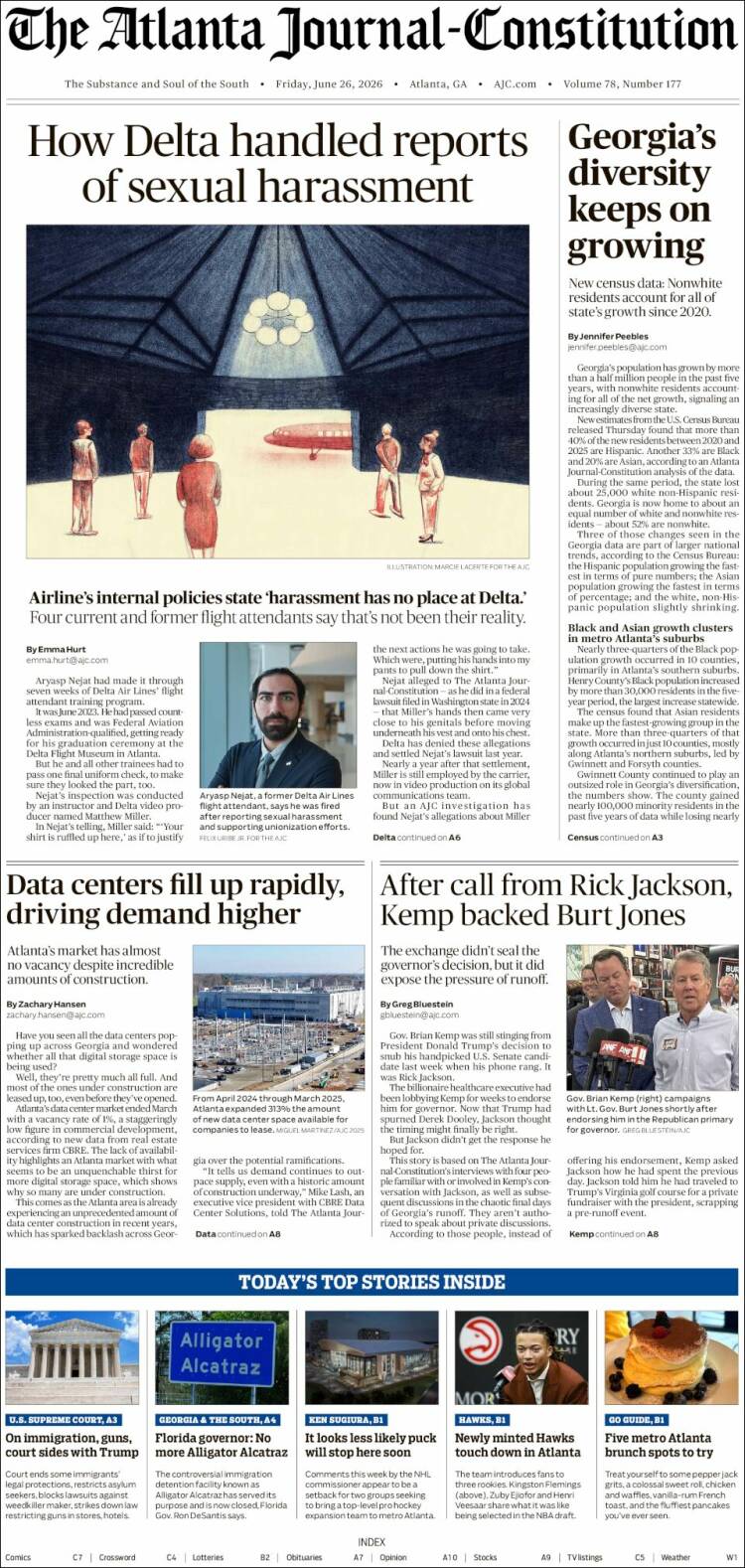 Portada de The Atlanta Journal-Constitution (USA)