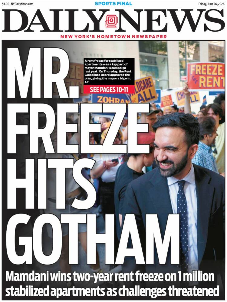Portada de Daily News - New York (USA)