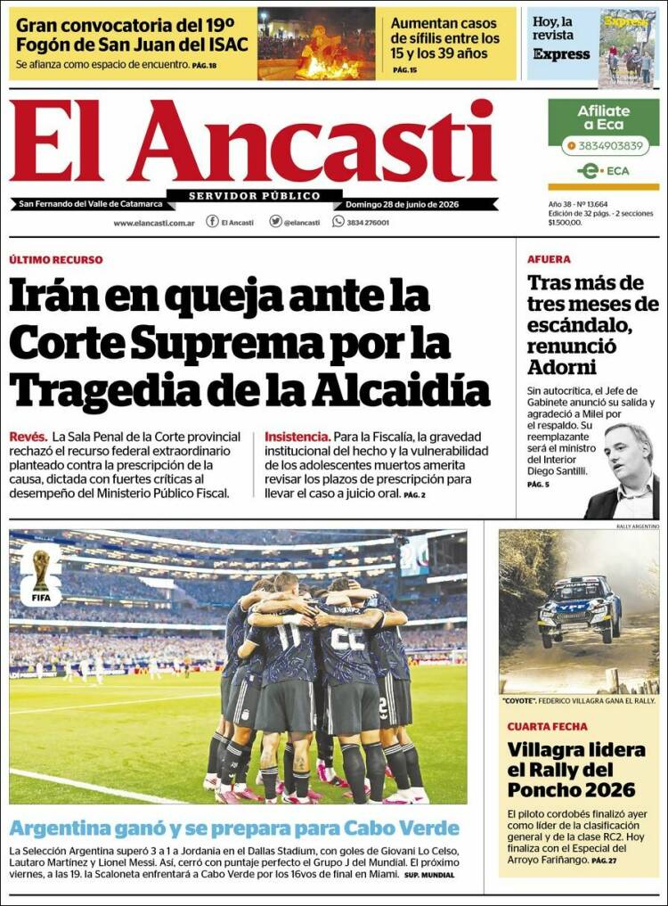 Portada de El Ancasti (Argentina)