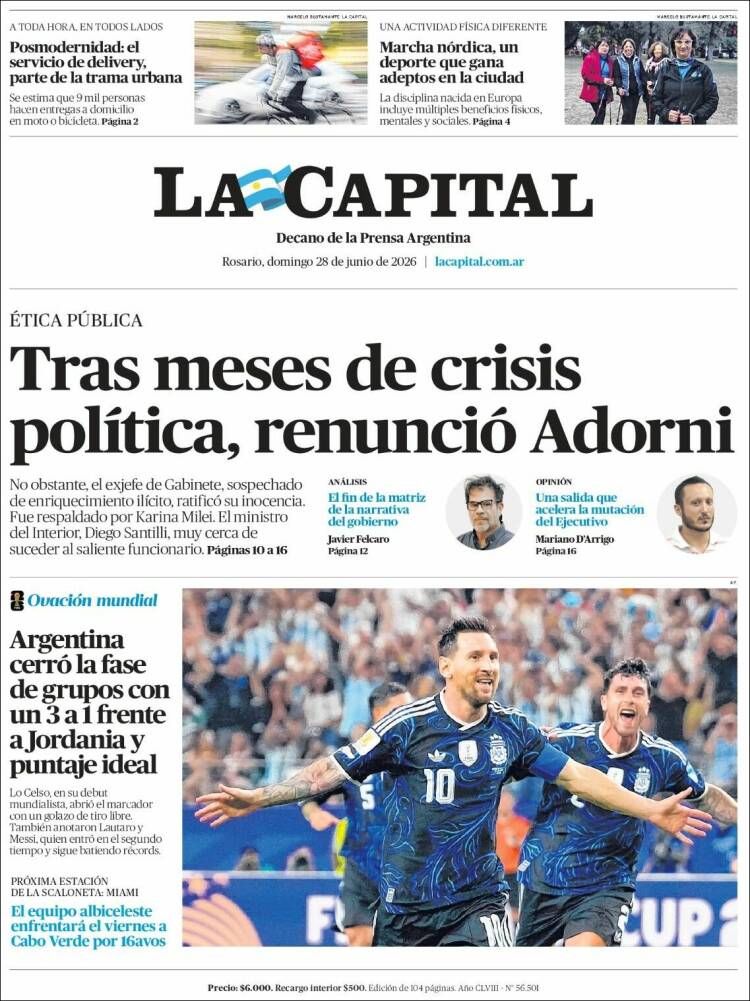 Portada de La Capital - Rosario (Argentina)