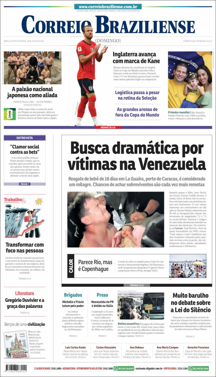 Portada de Correio Braziliense (Brasil)