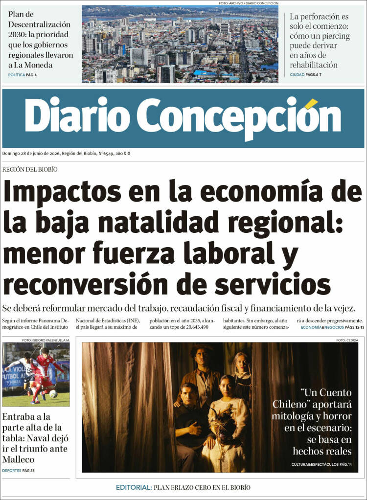 Portada de Diario de Concepción (Chile)